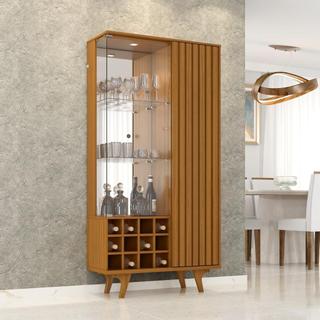 Cristaleira Elba com LED, Vidro e Soft Close Sala de Jantar