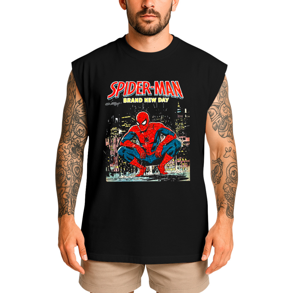Regata Oversized Machão The Amazing Spider Man Homem Aranha Brand New Day HQ