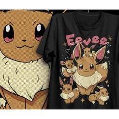 Camiseta Unissex Pokemon Eevee Camisa 100% Algodão Envio Rapido