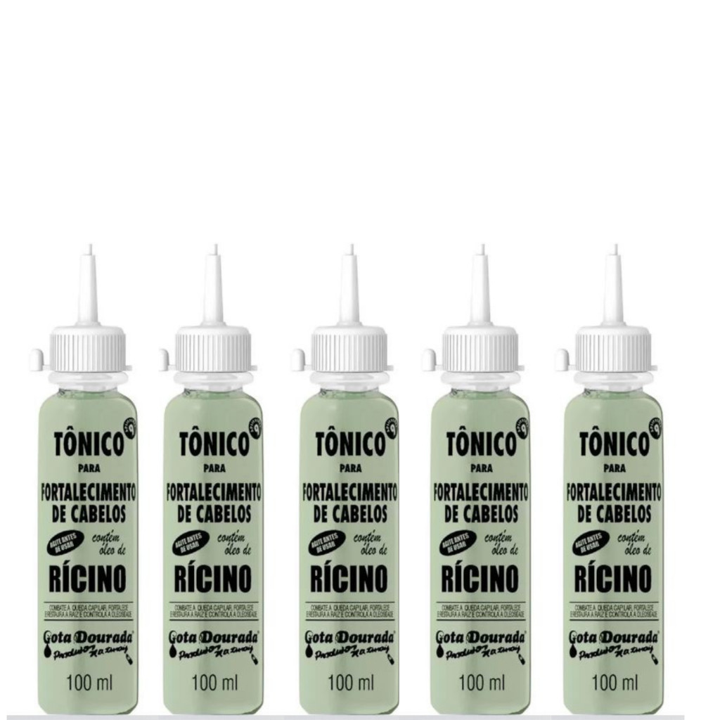 Gota Dourada Tônico Rícino 100ml Kit com 5 unidades