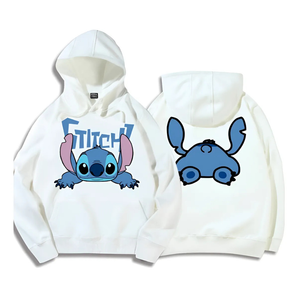 Moletom Canguru Stich Blusa de Frio Lilo Stitch Adulto Unissex Com Capuz E Bolso Canguru