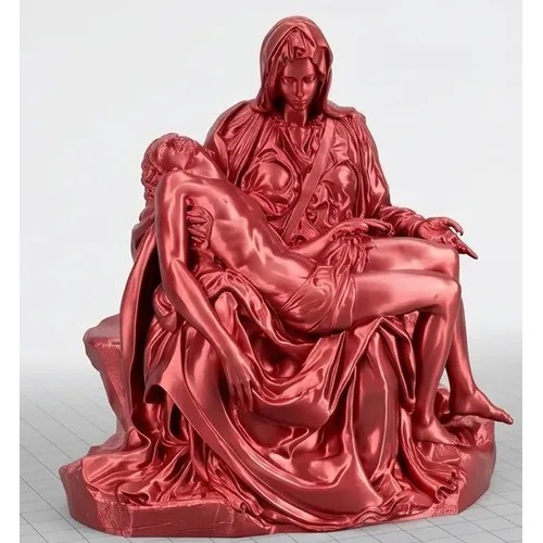 Virgem Maria Pietá: Escultura Religiosa Para Decoração Bronze