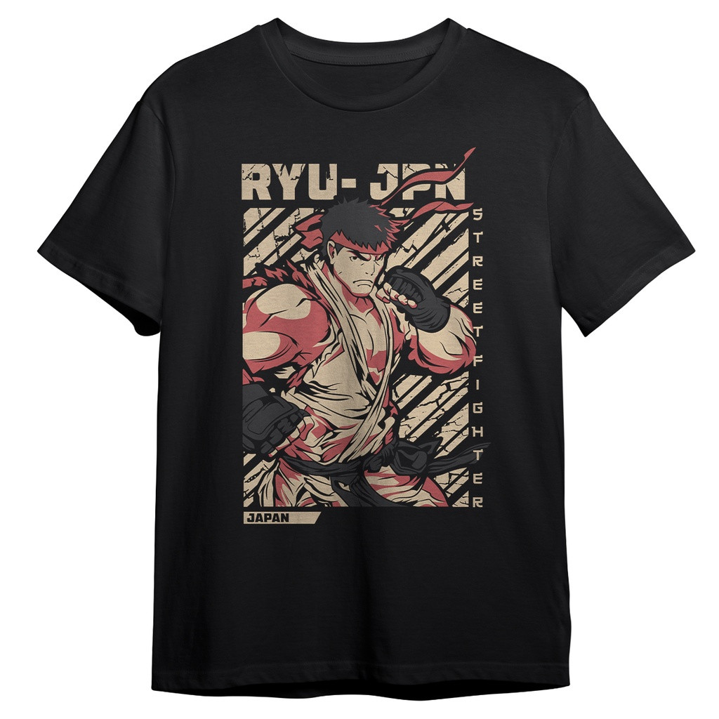 [Camiseta Premium em Algodão Puro]GXG Camiseta Ryu Street Fighter Gamer Geek Nerd Blusa Camisa
