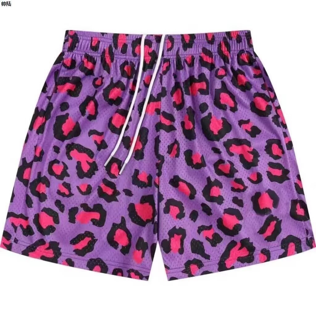 Novo americano verão esportes quarto Shorts esportes correndo lazer Fitness de secagem rápida impresso leopardo impressã