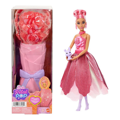 Boneca Barbie Flores Vermelha Petal Pop Série Pétalas Mattel