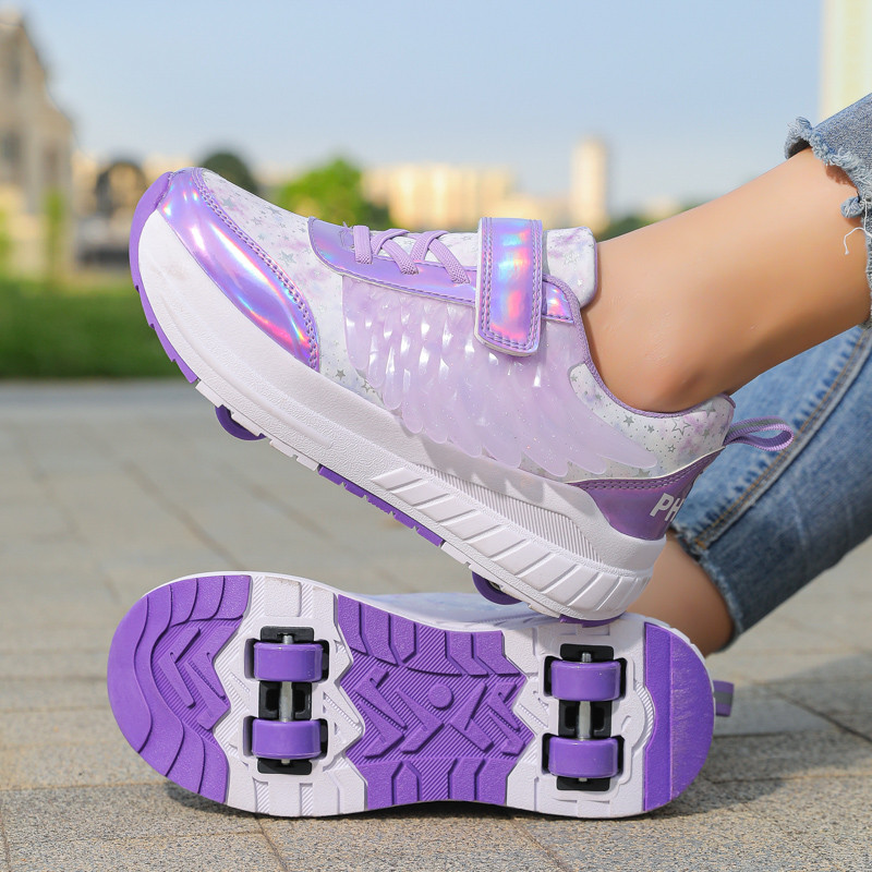 Meninos meninas sapatos de quatro rodas sapatos de corrida crianças esportes ao ar livre Indoor lazer patins polia desta