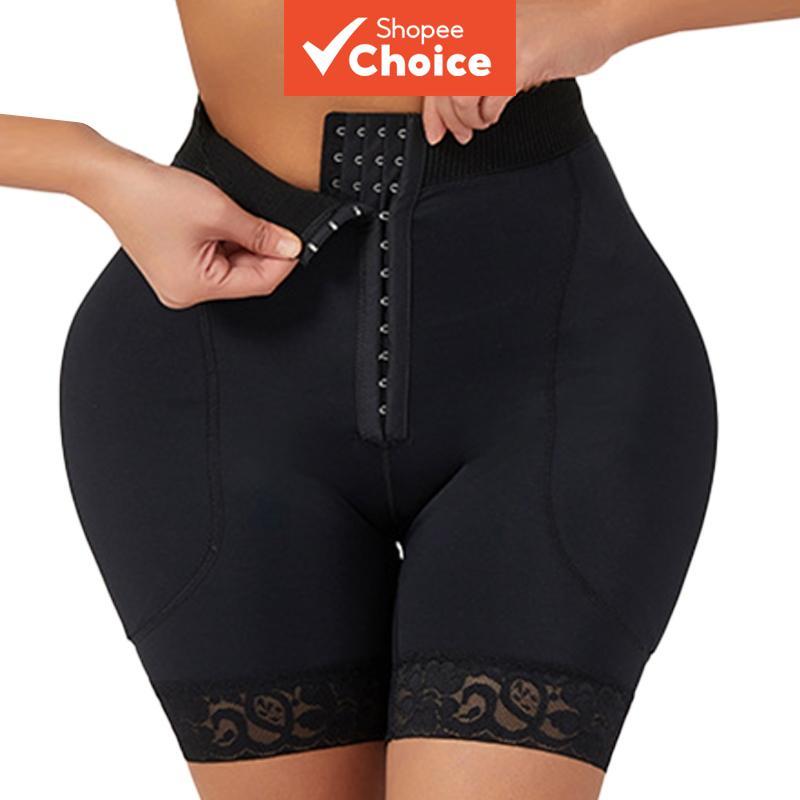 Cueca feminina de cintura alta com enchimento para levantar bumbum e realçar os quadris, modelador