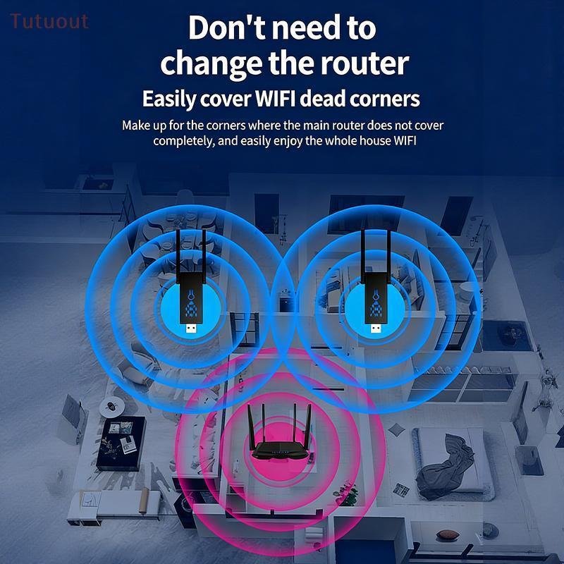 TUTU WiFi Sinal Impulsionador Roteador Repetidor Parede Penetrante Extensor De Alcance USB Amplificador De Rede De Alta