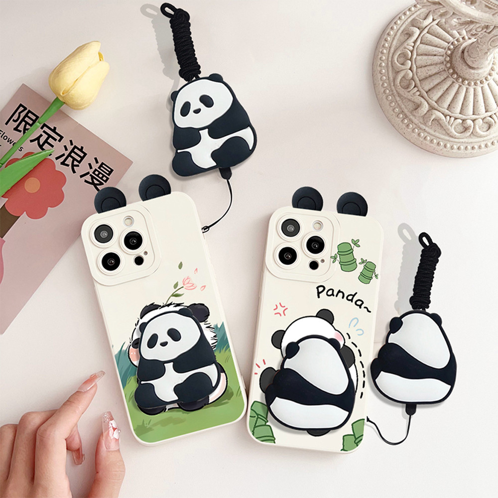 Capa De Telefone Fofa De Panda Com Orelha kawaii Para Samsung Galaxy S25 S26 Plus Ultra S25 FE Note 10 + Lite S10 J7 J2