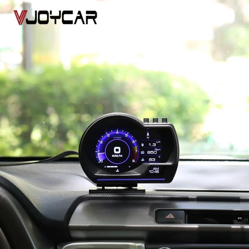 Vjoycar V60 Mais Novo Computador A Bordo HUD OBD2 Head Up display GPS Velocímetro 9 interface Turbo Coolant Temp OBD Sca