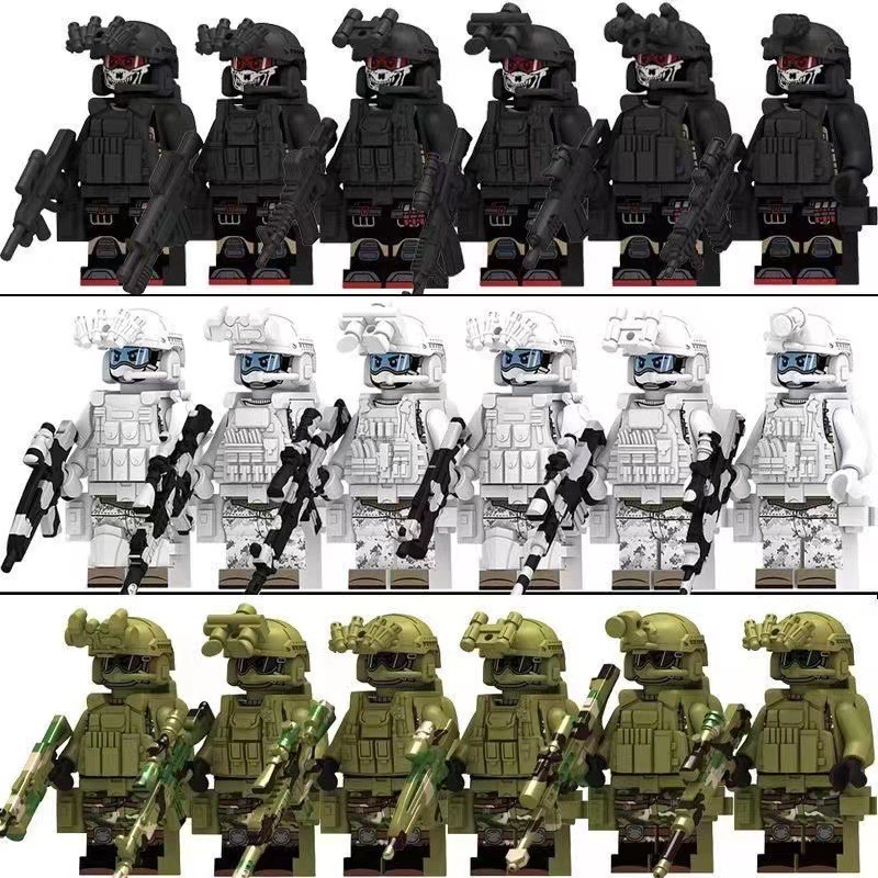 2026 Novo Estilo 2026 Compatível Lego Militar Blocos de Construção Fantasma Camuflagem Forças Especiais Minifiguras SWAT