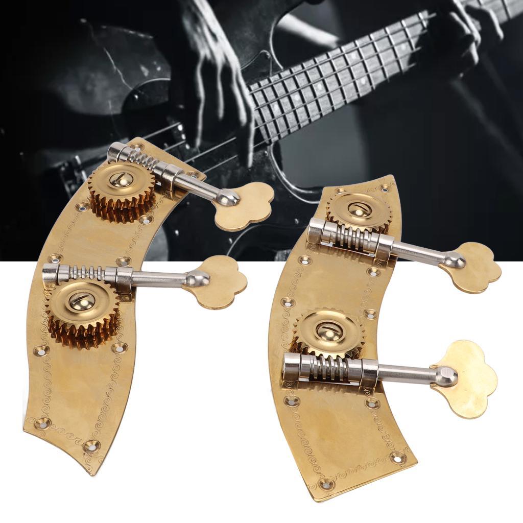 photop-BR HUIOP Gold Bass Tuner Pegs Peça de reposição de cabeça de máquina de metal duplo Rotação estável resistente