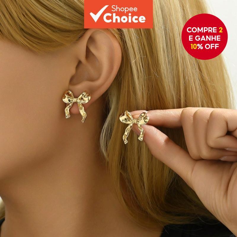 1 Par De Brincos Com Design De Arco , Joias Delicadas E Doces Para Mulheres