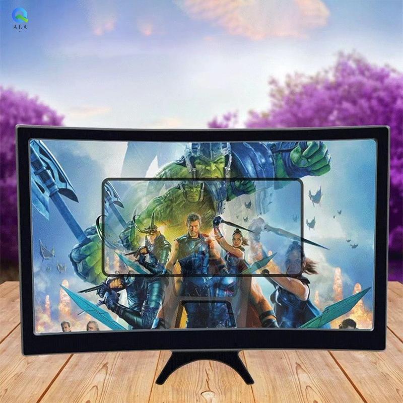 [ala] Amplificador 3D HD De Tela Grande De 12 Polegadas Curva Lupa De Celular Smartphone De Vídeo Stand Holder [Venda Qu