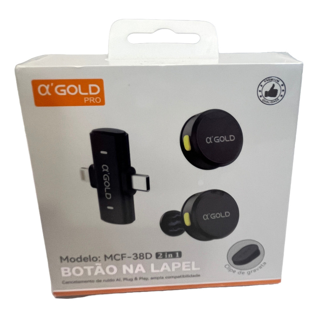 Microfone Botão Lapela Sem Fio Duplo Para Iphone Com Usb