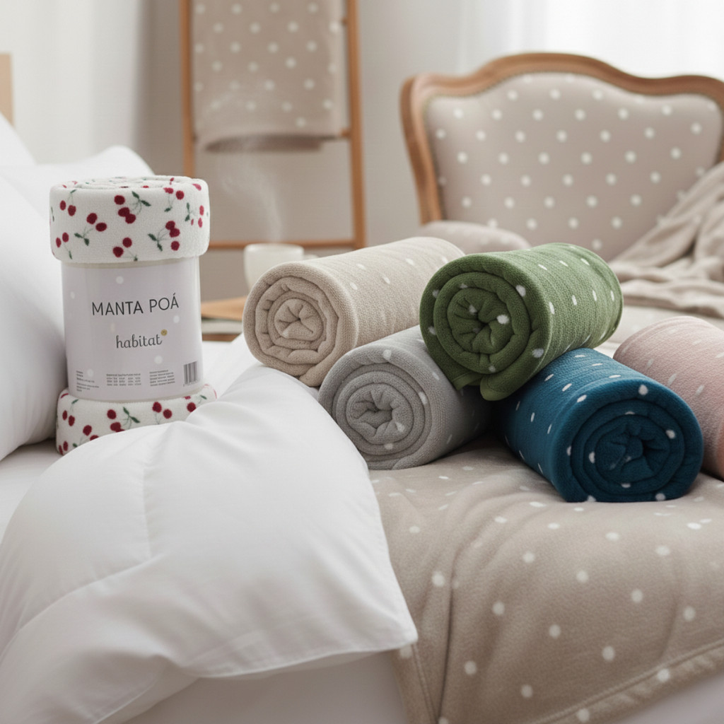 Manta Microfibra Poá Casal Queen King Cobertor Extra Macio Quentinho Antialérgico