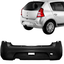Parachoque Traseiro Sandero 2008 2009 2010 2011 2012 2013 2014 Preto Liso Parcial