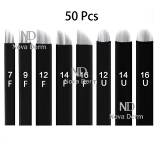 50 Pçs Laminas Nano Tebori Microblading Preto 12/14/16/18 Flex U Forma Agulhas De Tatuagem Pinos Lâmina Para Maquiagem P em Oferta na Shopee