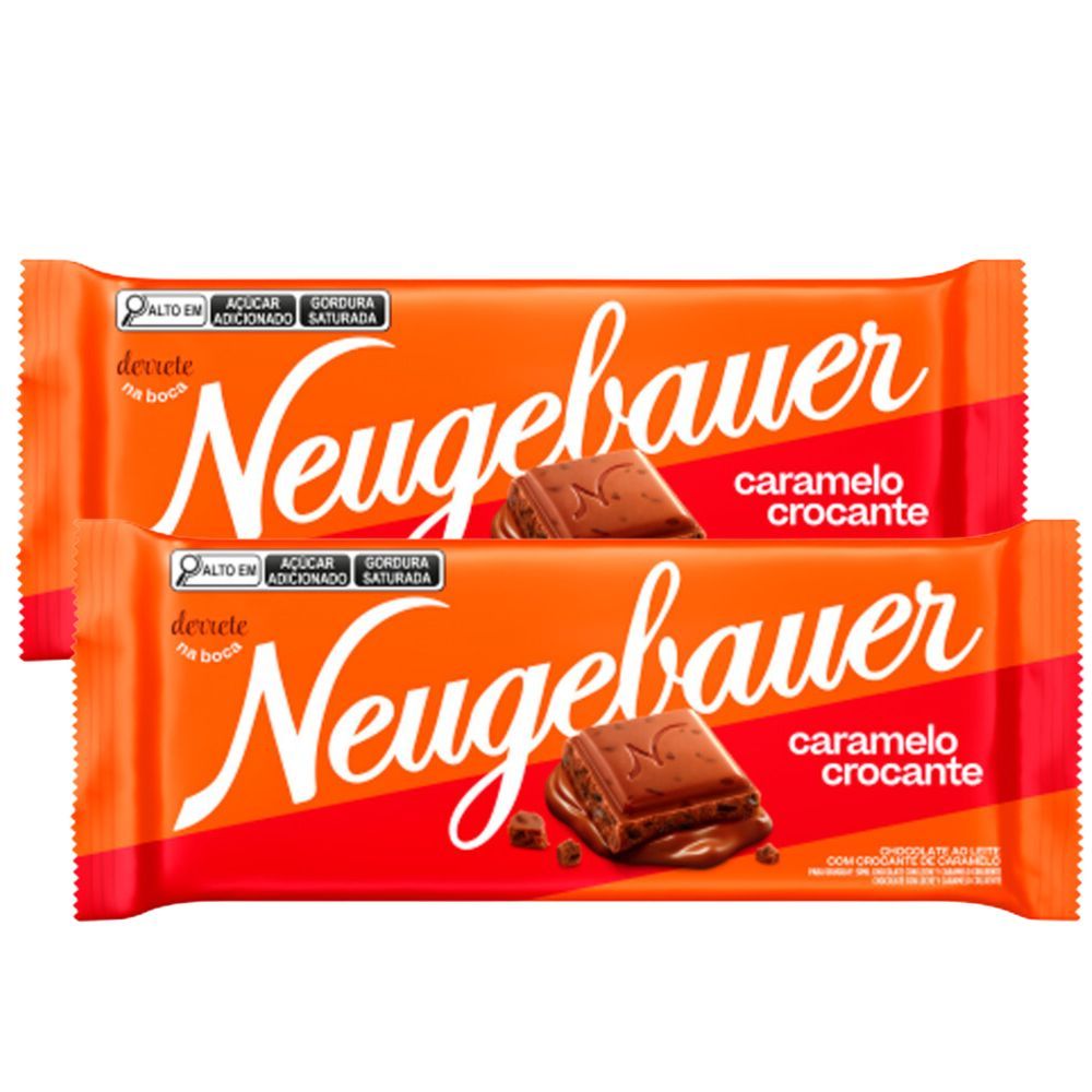 Kit 2 Chocolate Neugebauer Caramelo Crocante 80g