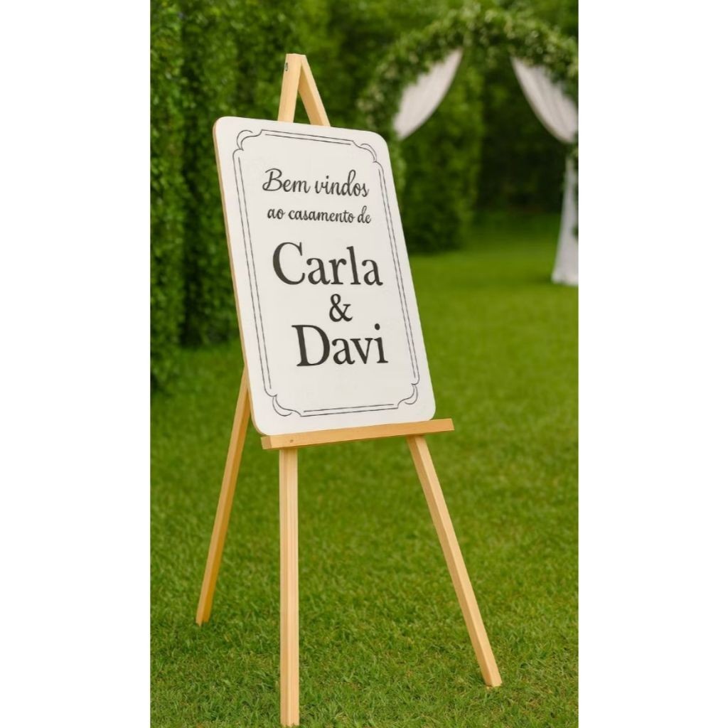 Cavalete De Chão Para Placa De Recepção Casamento Evento Festas E Aniversários