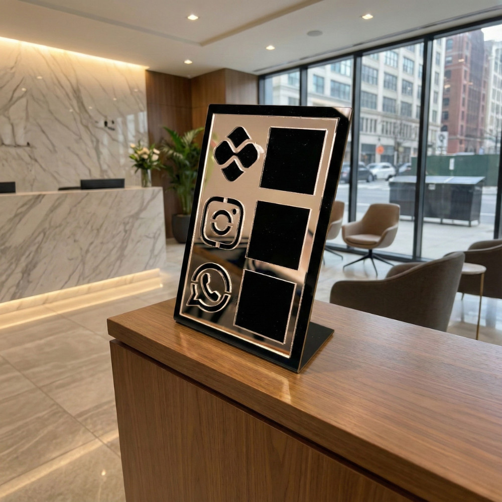 Placa Pix 3 em 1 para Balcão - Pix, Redes e Atendimento em Oferta na Shopee