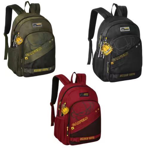 Mochila Costas Garfield Escolar - Rosa Preta Verde - Clio Style Original