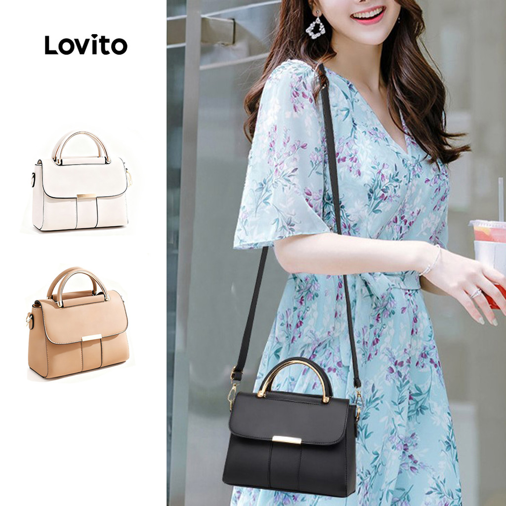 Lovito Bolsa de ombro pequena Casual lisa prática com vários zíperes para mulheres LFA74056 em Oferta na Shopee