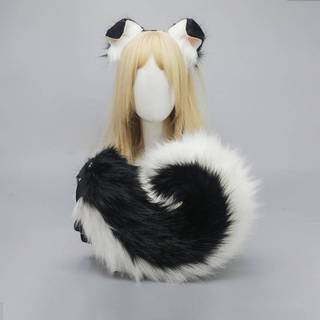 [fulseep] 1 Peça Conjunto De Cauda De Orelha De Cachorro De Anime Peludo Macio E Fofo Acessórios De Cosplay foric-Con Fa