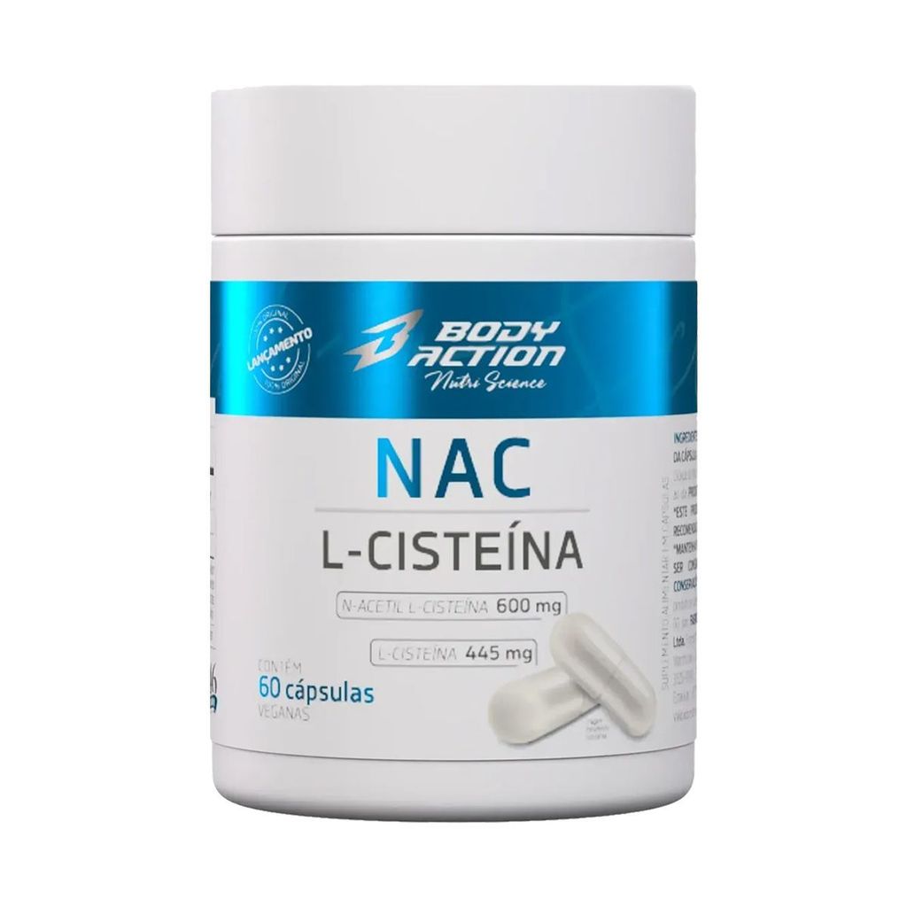 NAC (L-Cisteína) 600mg - 60 Cápsulas - BodyAction