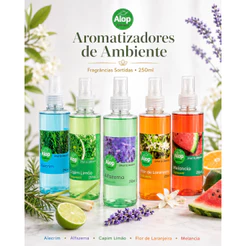 Aromatizador de Ambiente Spray 250ml Alop Aromas Fragrâncias Sortidas Casa Escritório Banheiro