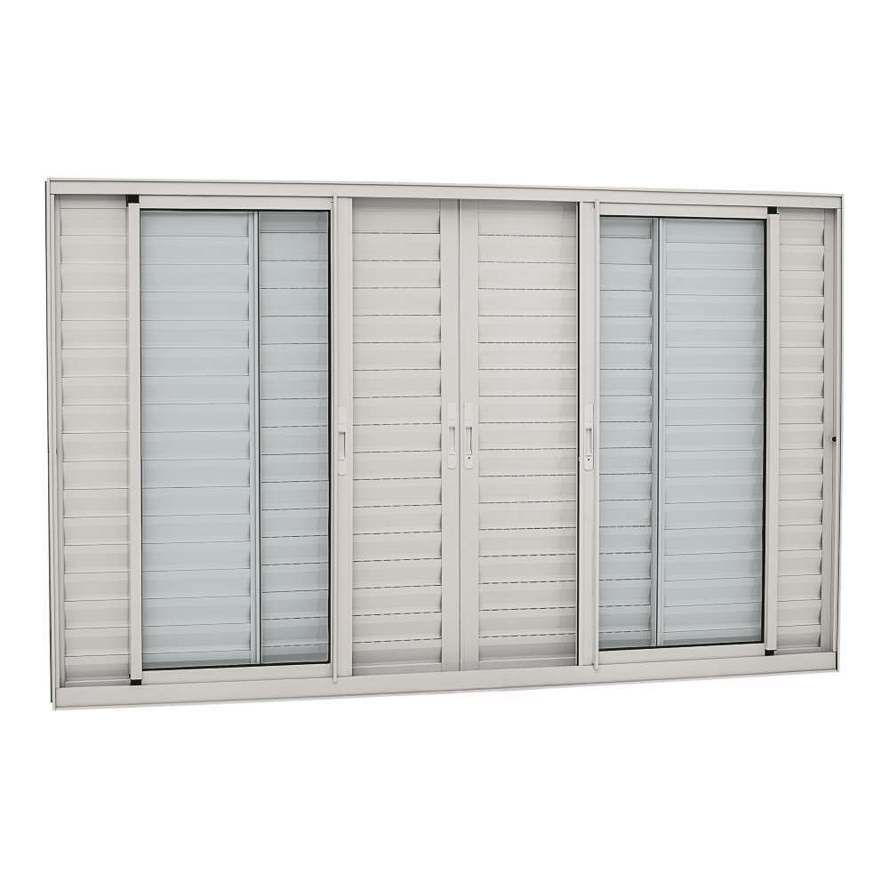 Janela Veneziana em Alumínio 120 x 150 x 8,7 cm 6 Folhas Alumifort Sasazaki