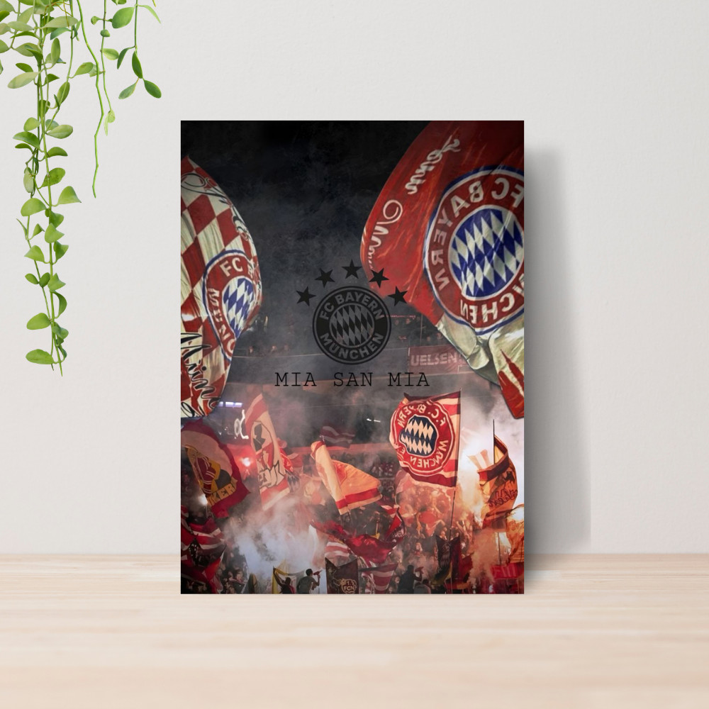 Quadro Decorativo Bayern De Munique Futebol Escudo Time 06 | Placa 20x28 Poster Decoração Quarto Sala