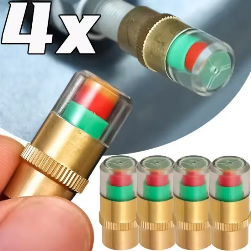 1-4pcs Indicador De Pressão De Pneu De Carro-Manômetro-Tampa De Válvula De Monitoramento De Alerta-Acessórios De Rodas-D