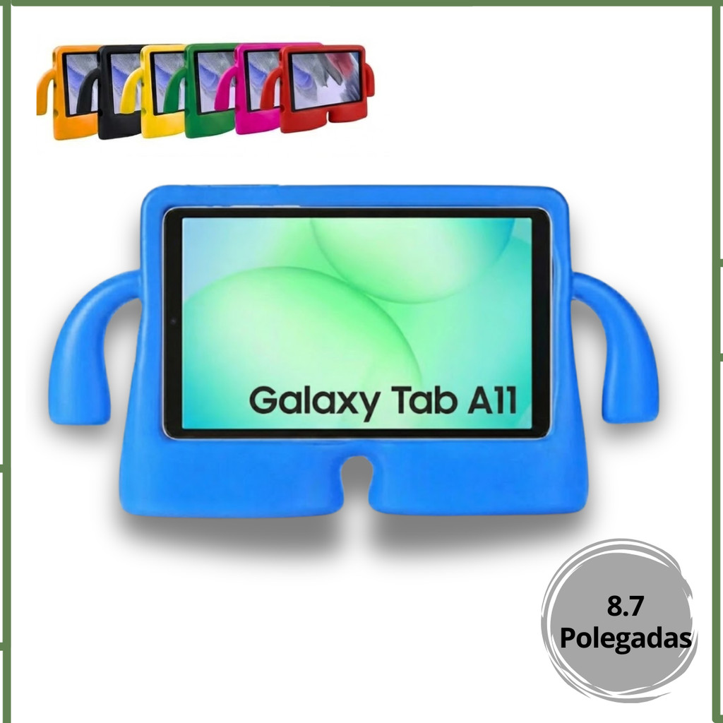 Capa Infantil  com Alças Galaxy Tab A11 Com bracinhos de suporte para toadas as idades, diversas cores