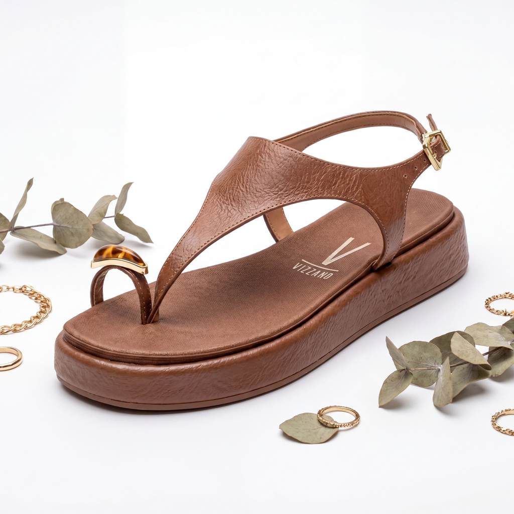Sandália Feminina Alta Vizzano Original Plataforma Macia e Confortável Fivela Flatform