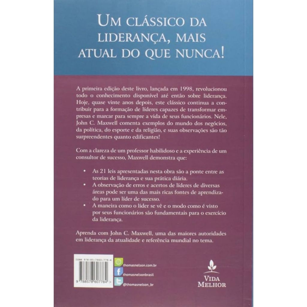 As 21 Irrefutáveis Leis Da Liderança | John C. Maxwell · foto 2