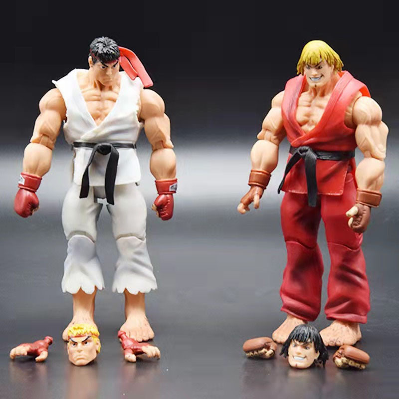 2 Estilos 17cm Anime Street Fighter Jogo De Luta Figura Ação Ken Masters Hoshi Ryu PVC Kawaii Brinquedos Bonecas Decoraç