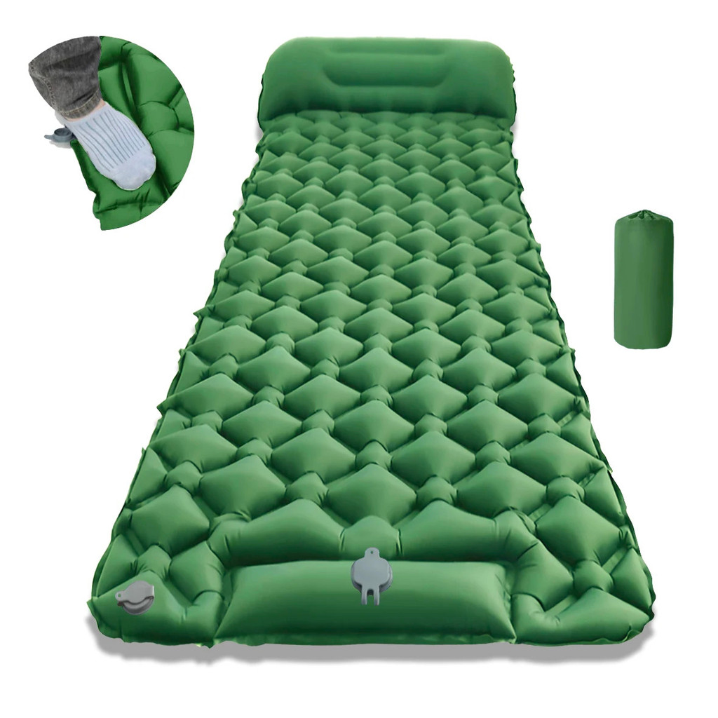 Colchonete Inflável para Camping ao Ar Livre, Colchão Dobrável para Praia com Almofadas, Colchonete Ultralight para Viag