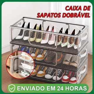 Organizador Premium para Sapatos com Tampa Transparente e Fácil Visualização