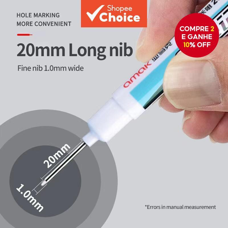 4 Pçs/Set Canetas Marcadoras De Cabeça Longa Banheiro Decoração De Carpintaria Multiuso Conjunto De Buraco Profundo Verm