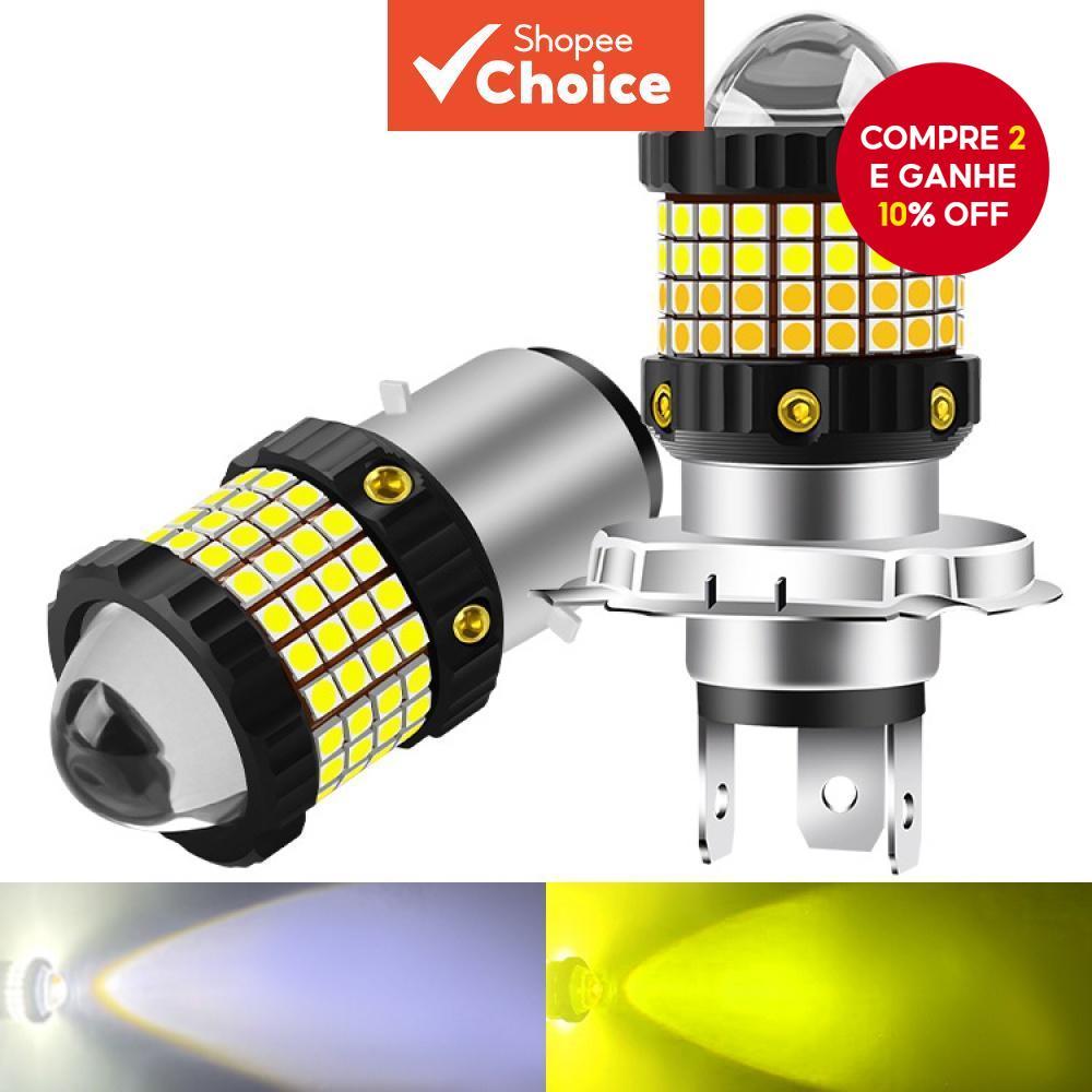 Motocicleta LED 360 ° Lâmpadas De Farol H4 H6 BA20D 60SMD 3030 & amp ; Lente Do Projetor 3570 CSP De Moto Com Feixe Alto