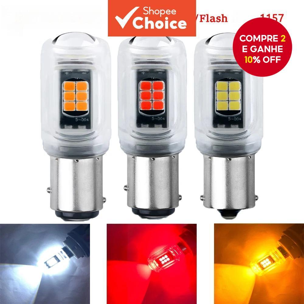 Lâmpadas De Sinalização LED Para Motocicleta 1156 BA15S 1157 BAY15D Strobe Piscando Luz De Freio DRL Motos