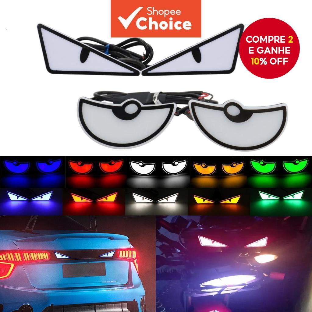 Motocicleta Demônio Olho LED Luzes Traseiras De Sinal De Volta Com Efeitos Dinâmicos Estroboscópicos E RGB/1 Par