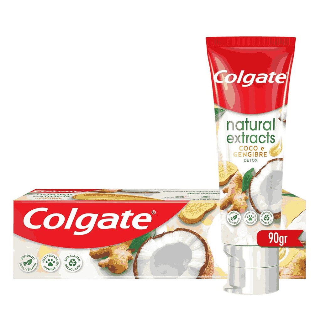 Creme Dental Colgate Natural Extracts Coco Gengibre 90g em Oferta na Shopee