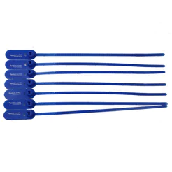 Lacre para malote dupla trava 16cm azul com 100 unidades