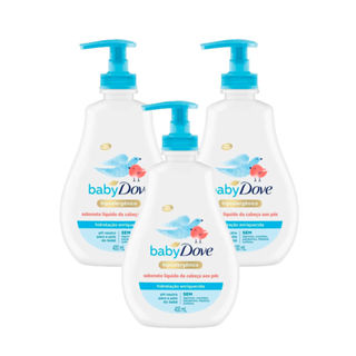 Kit 3 Sabonete Líquido Baby Dove da Cabeça aos Pés Hidratação Enriquecida 400ml em Oferta na Shopee