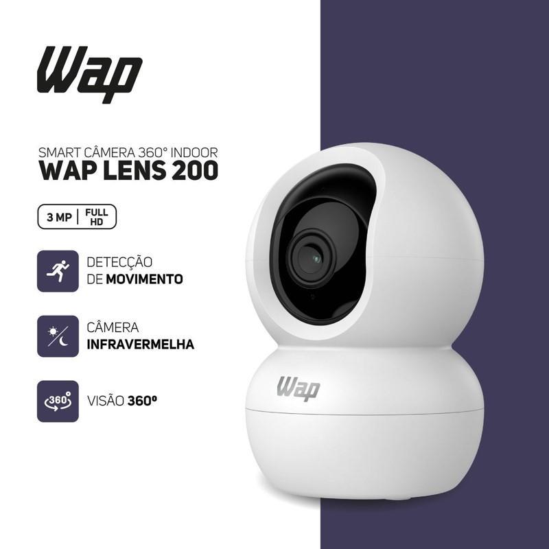 Câmera de Segurança 360º WAP WiFi FHD 1080P 360 Lens 200 Interna em Oferta na Shopee