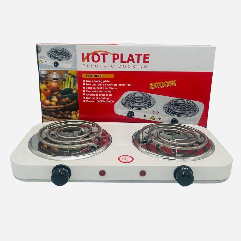 Fogão Fogareiro 2 Bocas Serpentina Elétrico 2000w Fogão Cooktop Portáti Branco 110V