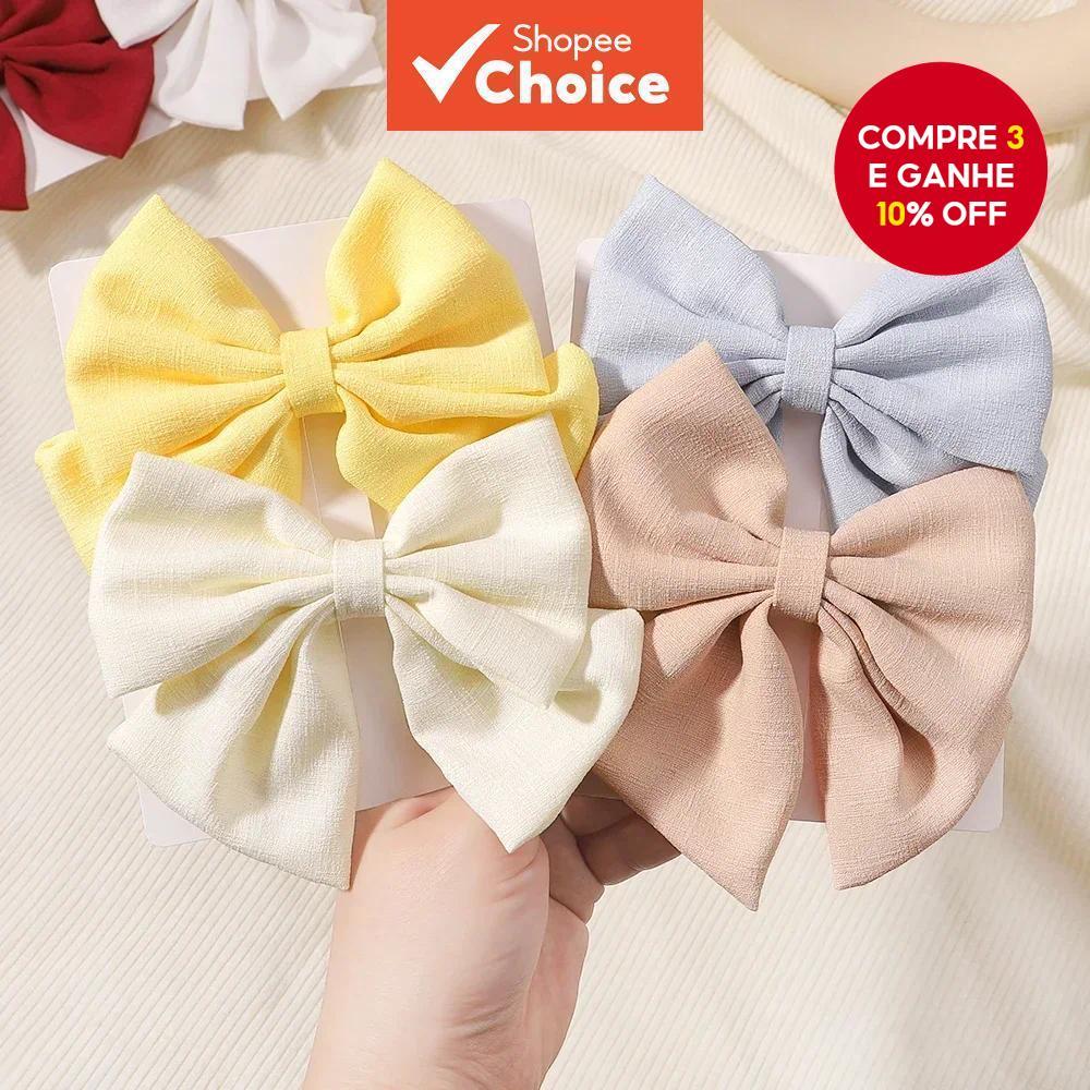 Conjunto De Laços De Cabelo Para Meninas , 2 Peças , Crianças , Fita De Gorgorão , Grampos , Acessórios De Bebê em Oferta na Shopee