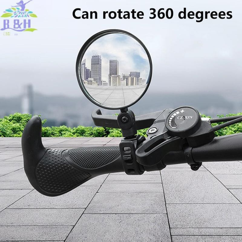 B & H Jul 1 Peça 8 Cm Espelho Retrovisor De Bicicleta 360 Guiador Giratório Ajustável Convexo Seguro Grande Angular Para